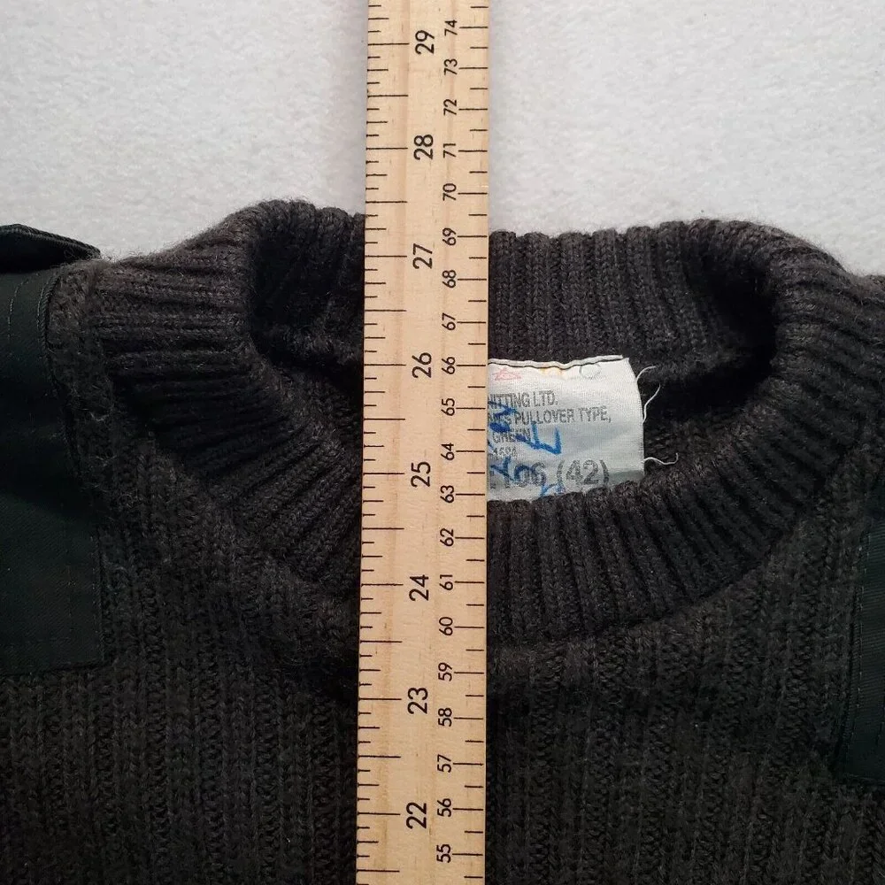 Military Sweater Men's 42 Green 100% Wool Pullover Commando Vintage Long Sleeve - Picture 6 of 15